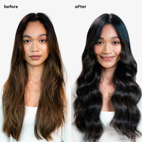 EVO Fabuloso Cool Brown applied to brown hair mid-lengths demonstrating toning effect