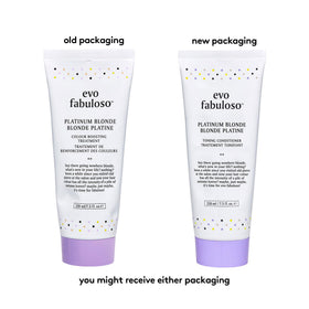 EVO conditioner texture close-up showing creamy violet formula and sheen