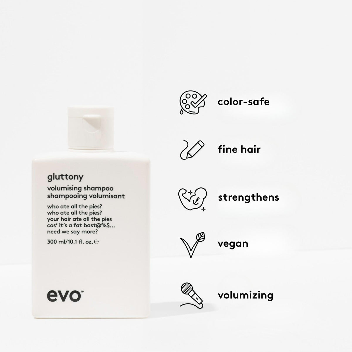 EVO shampoo foam lather on hair demonstrating gentle cleansing and lift