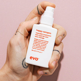 EVO hair before and after split image showing improved manageability and shine