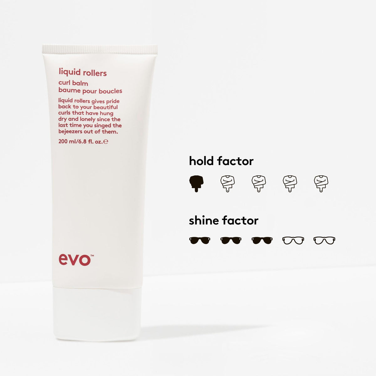 EVO being applied to wet hair to define curls and improve manageability