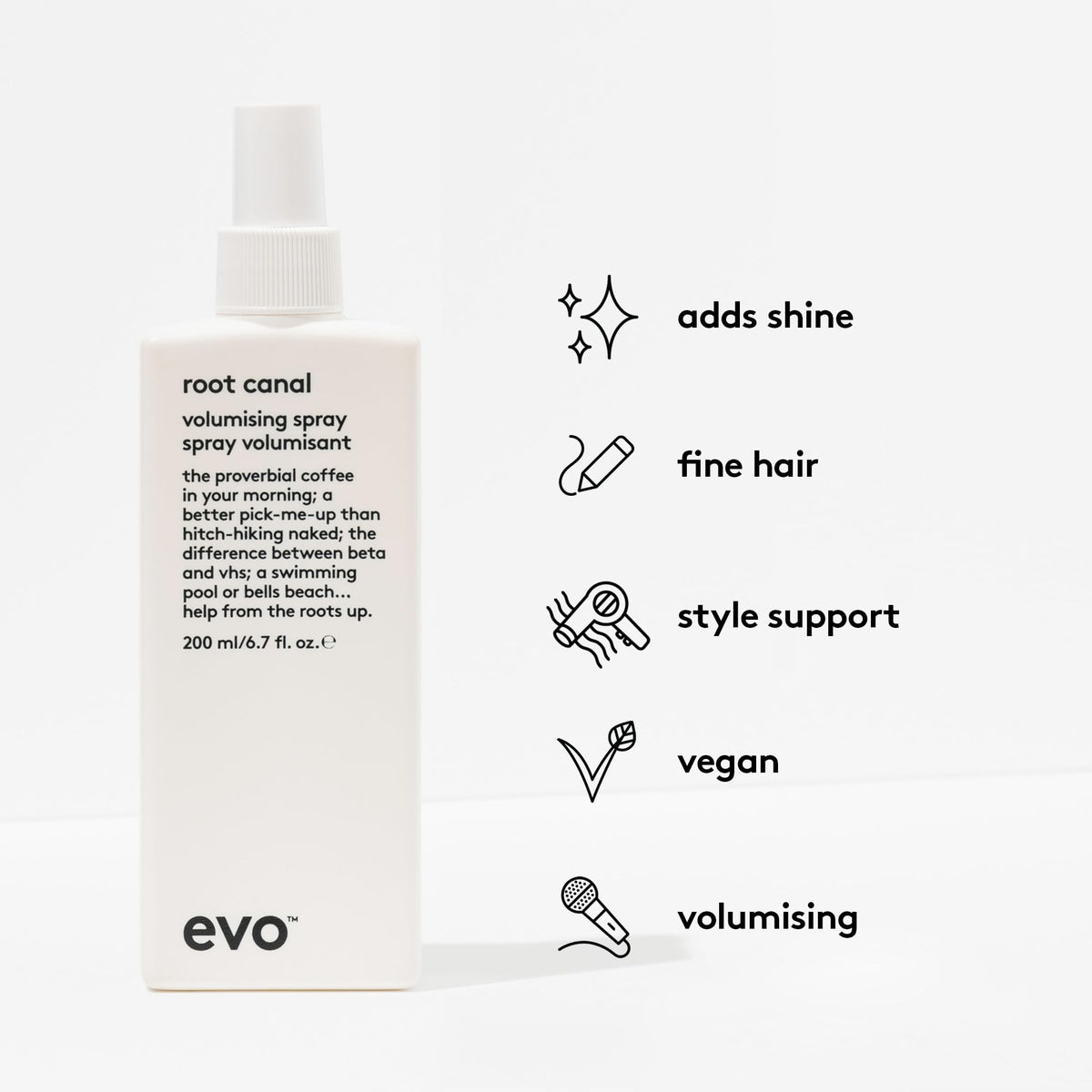 EVO Root Canal being applied to damp hair for instant root lift