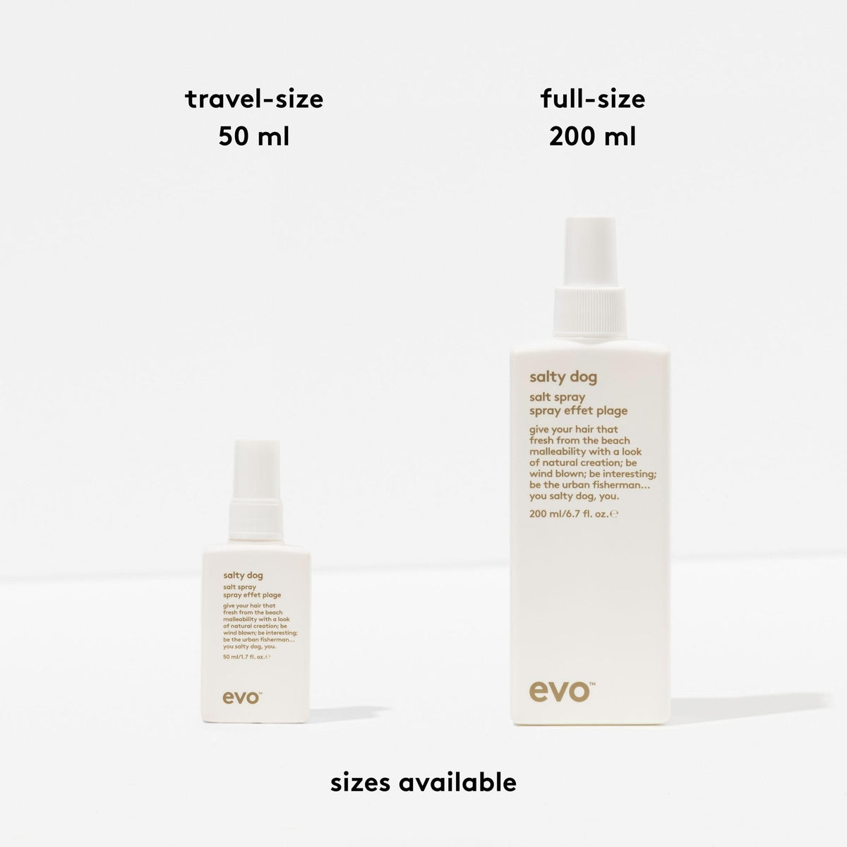EVO bottle beside passport showing travel-friendly 1.7 fl oz size
