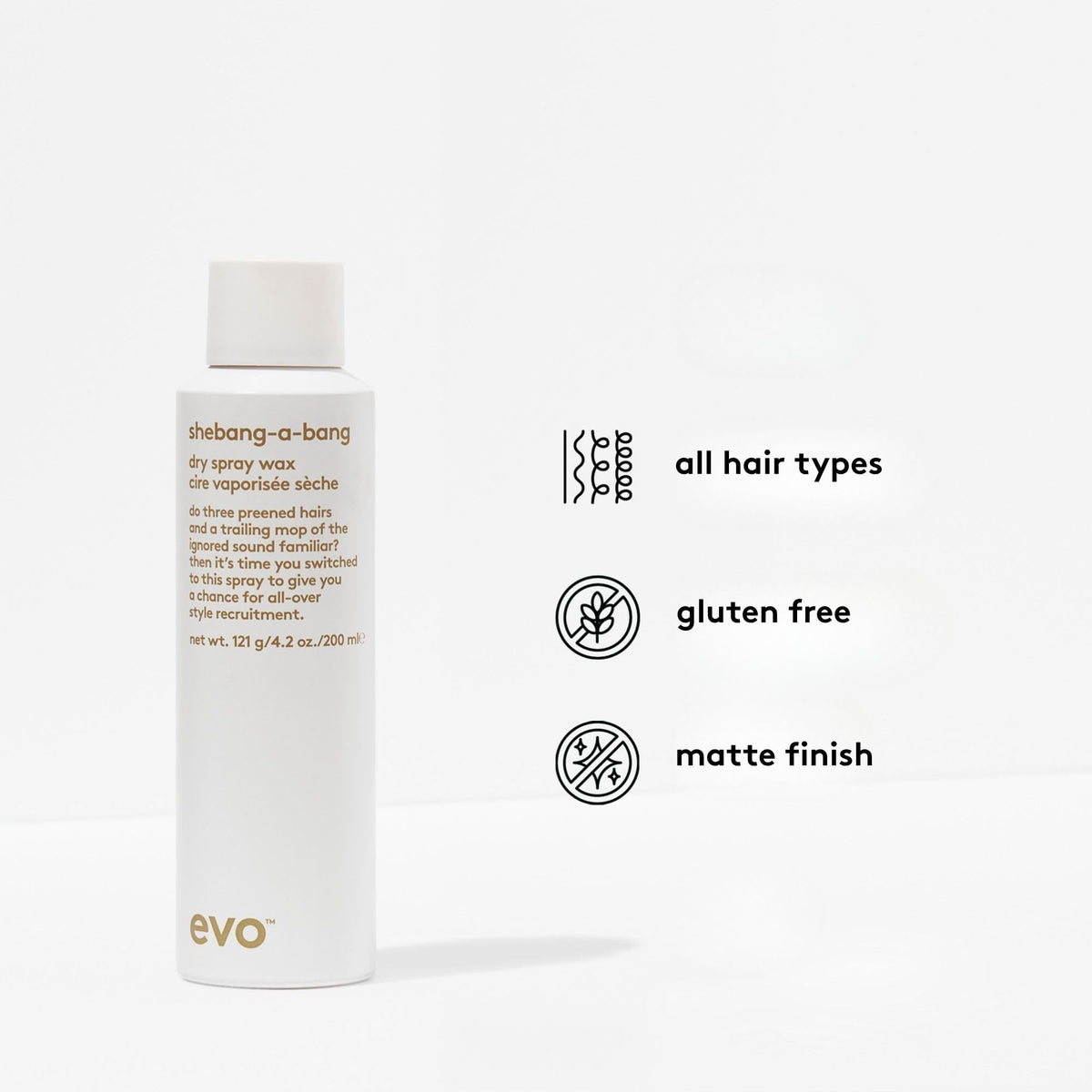 EVO texture on hair detail showing separation and matte finish benefit