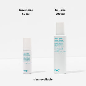 EVO stylist using Whip It Good mousse in a salon setting to create soft, manageable styles