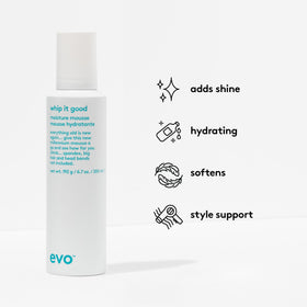 EVO close-up of Whip It Good foam texture demonstrating airy mousse that hydrates and conditions