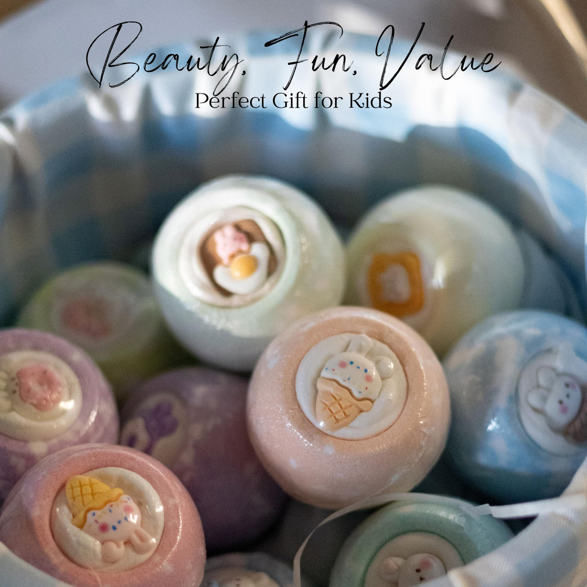 EvolutionUSA close-up of a single bath bomb texture and floral detail for gentle fizz