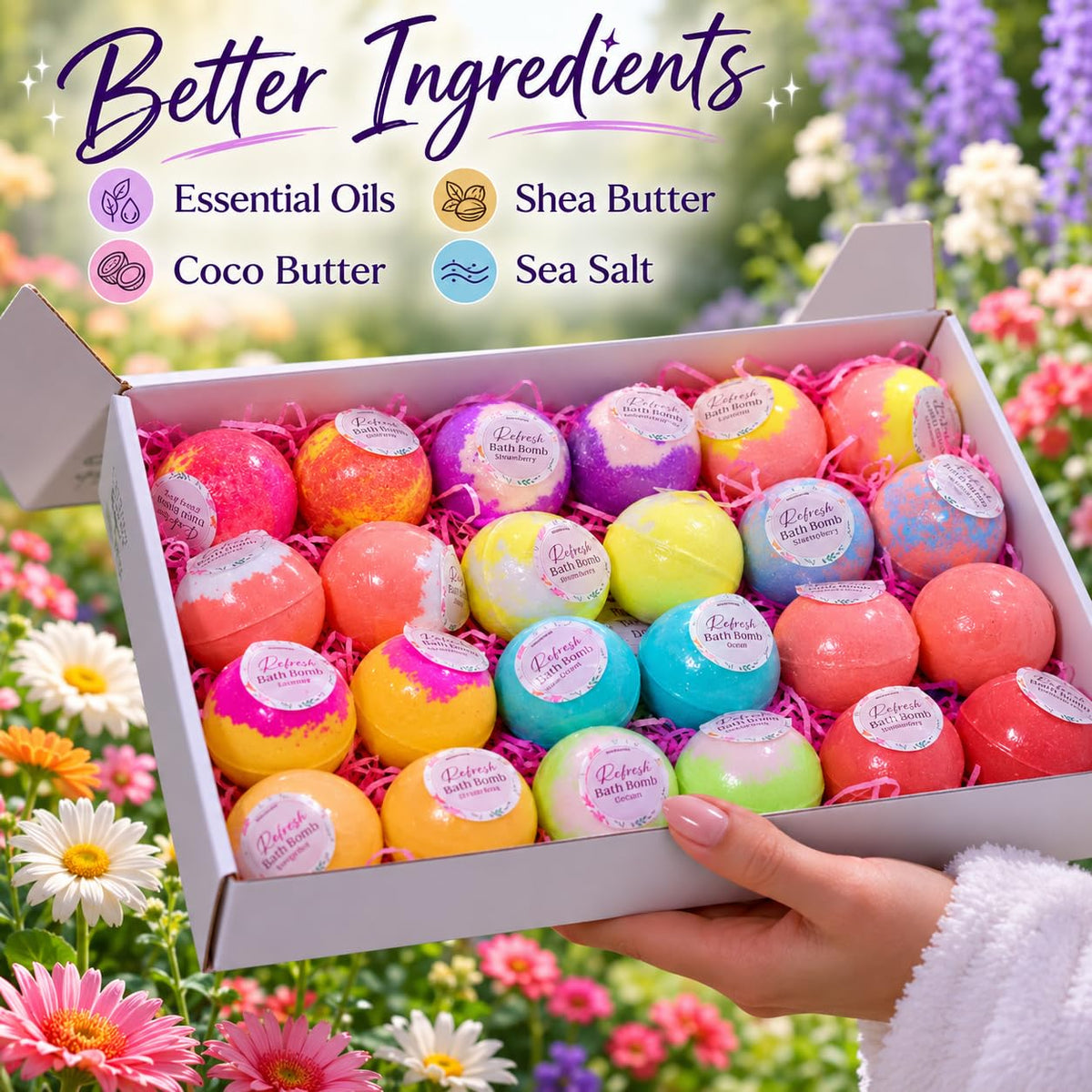 EvolutionUSA bath bomb fizzing in tub releasing color and scent for a relaxing soak