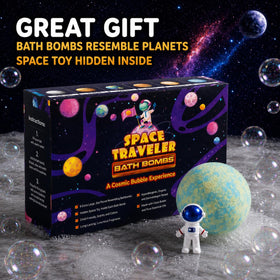 EvolutionUSA fizzing bath bomb in water demonstrating vibrant colors and fun