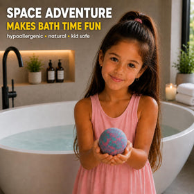 EvolutionUSA family using bath bombs in tub showing joyful sensory routine