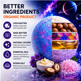 EvolutionUSA size comparison in hand showing large easy-to-hold bath bombs