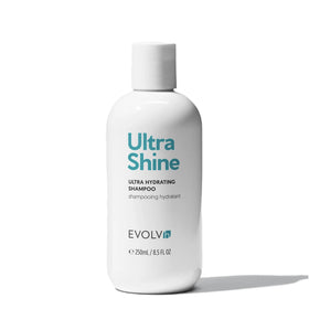 EVOLVh front bottle view showing clean-label shampoo and clear benefits