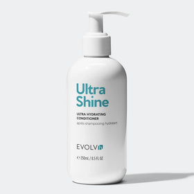 EVOLVh on bathroom shelf in lifestyle scene signaling clean beauty routine
