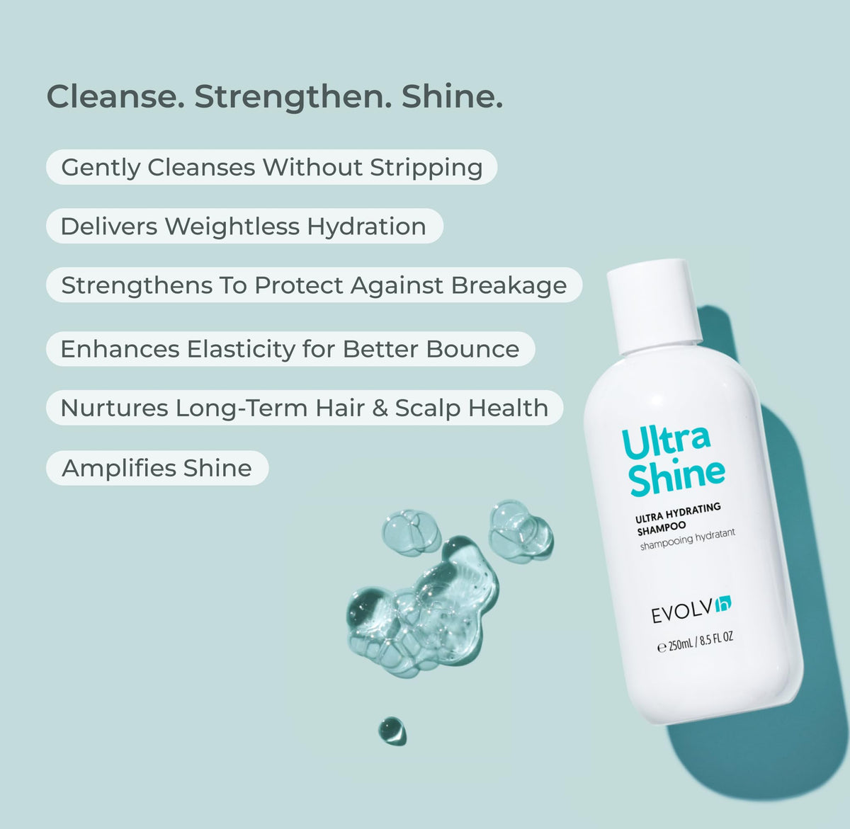 EVOLVh pump producing rich lather for effective gentle cleansing