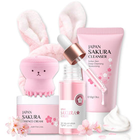 Evolvique front packaging showing all five travel-sized skincare items and benefits