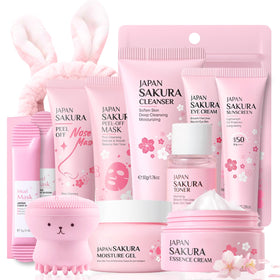 Evolvique front packaging showing the full 11-piece sakura kit and travel case, ideal for gifting