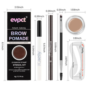 evpct applying stencil and pomade on model to create symmetrical brows