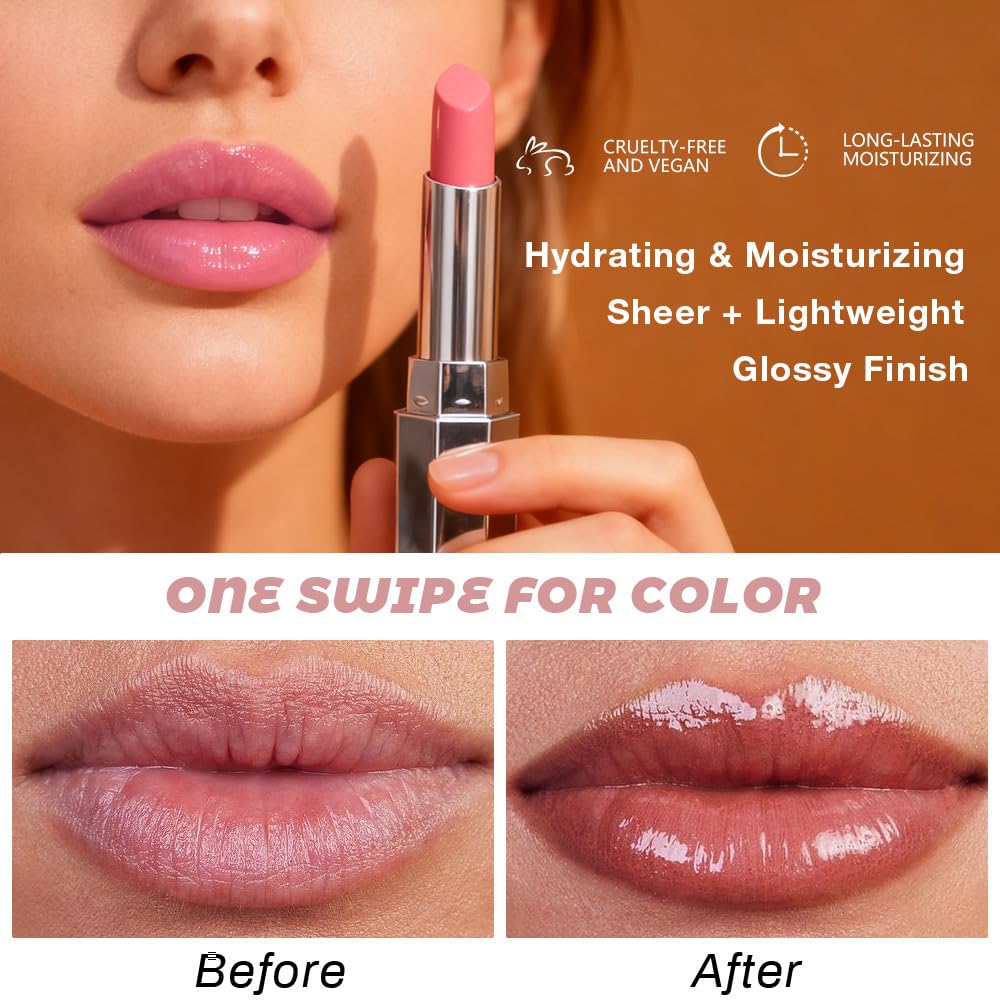 evpct application close-up on lips demonstrating sheer hydrating tint