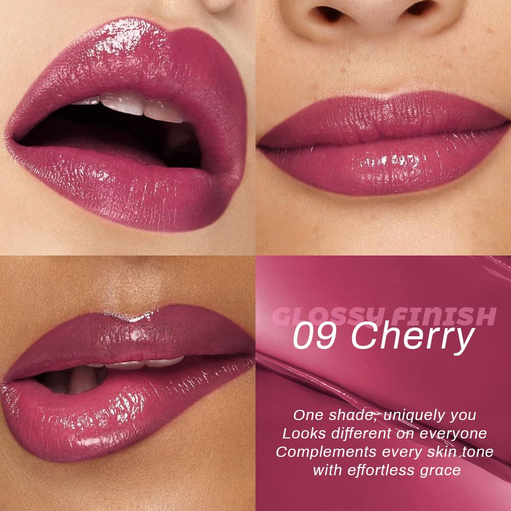 evpct application on lips honey shade showing natural tint and soft shine