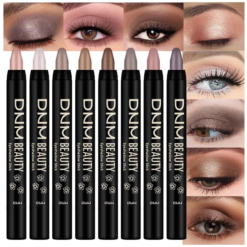 evpct front packaging of eight eyeshadow sticks shows shade range and compact design