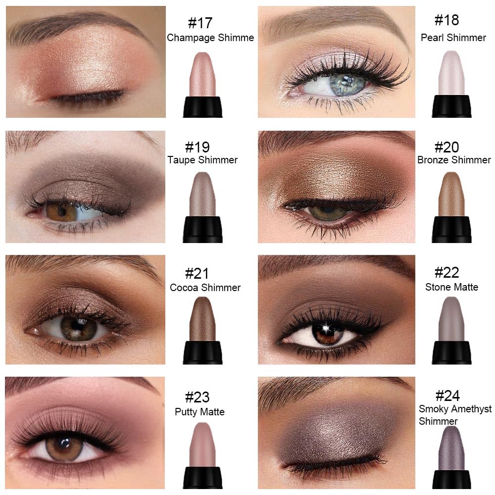 evpct swatches on arm displaying eight shades and payoff for quick shade comparison