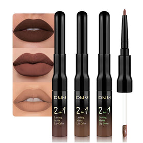 evpct front packaging of nude matte lip set showing coordinated liners and tubes for quick selection