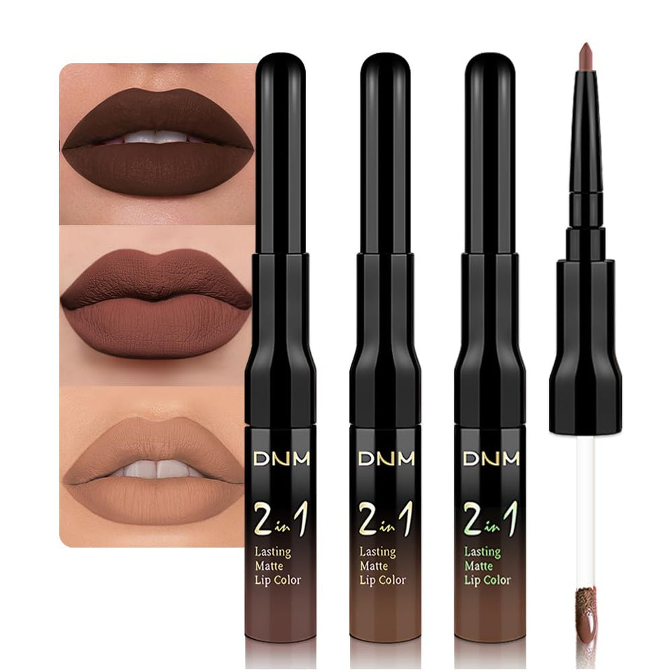 evpct front packaging of nude matte lip set showing coordinated liners and tubes for quick selection