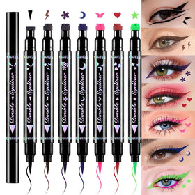 evpct front packaging showing seven colored eyeliner pens, quick winged look
