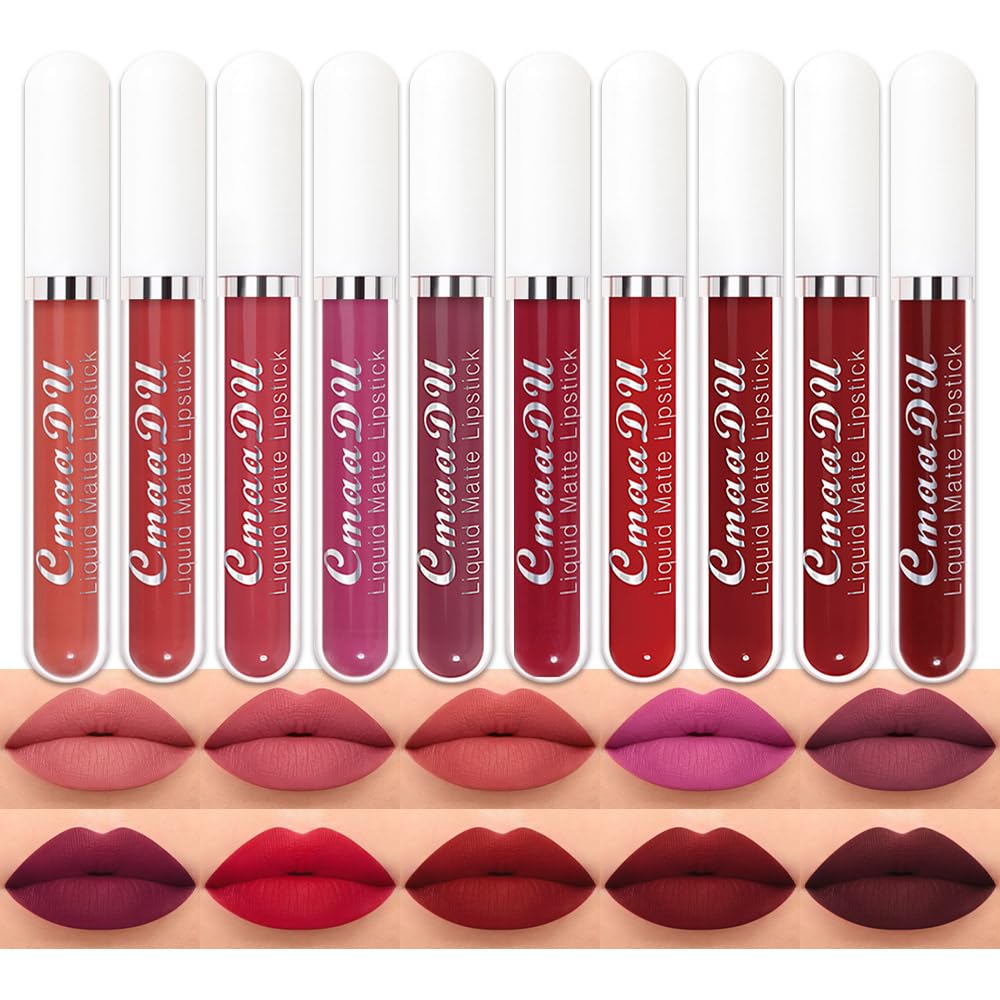 evpct front packaging showing ten matte lipsticks and gift-ready box for easy gifting