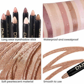evpct applying stick to eyelid demonstrating quick on-the-go makeup