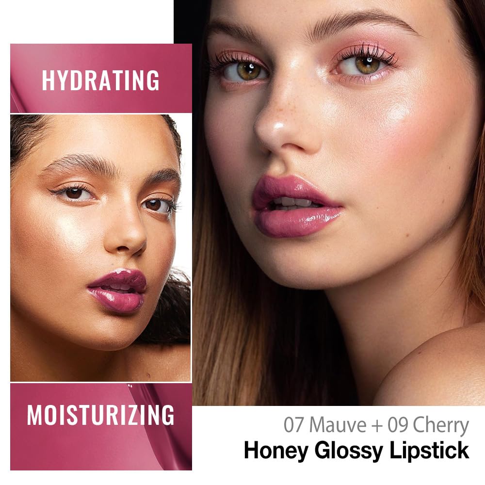 evpct texture closeup mauve balm highlighting smooth glide and moisturizing effect