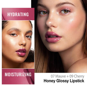 evpct texture closeup mauve balm highlighting smooth glide and moisturizing effect