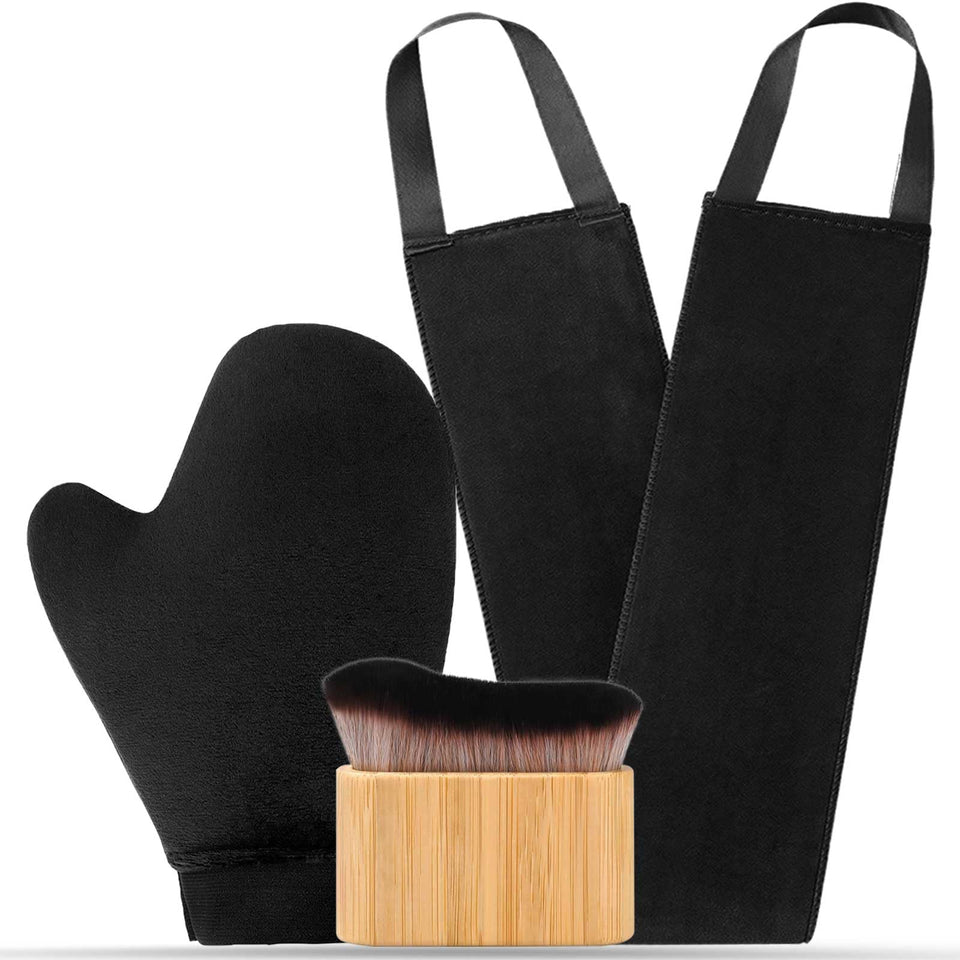 EVYTTA kit front view showing all five tanning tools for convenient application