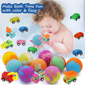 Excalla bath bomb fizzing in tub with colorful bubbles benefit: entertaining sensory play