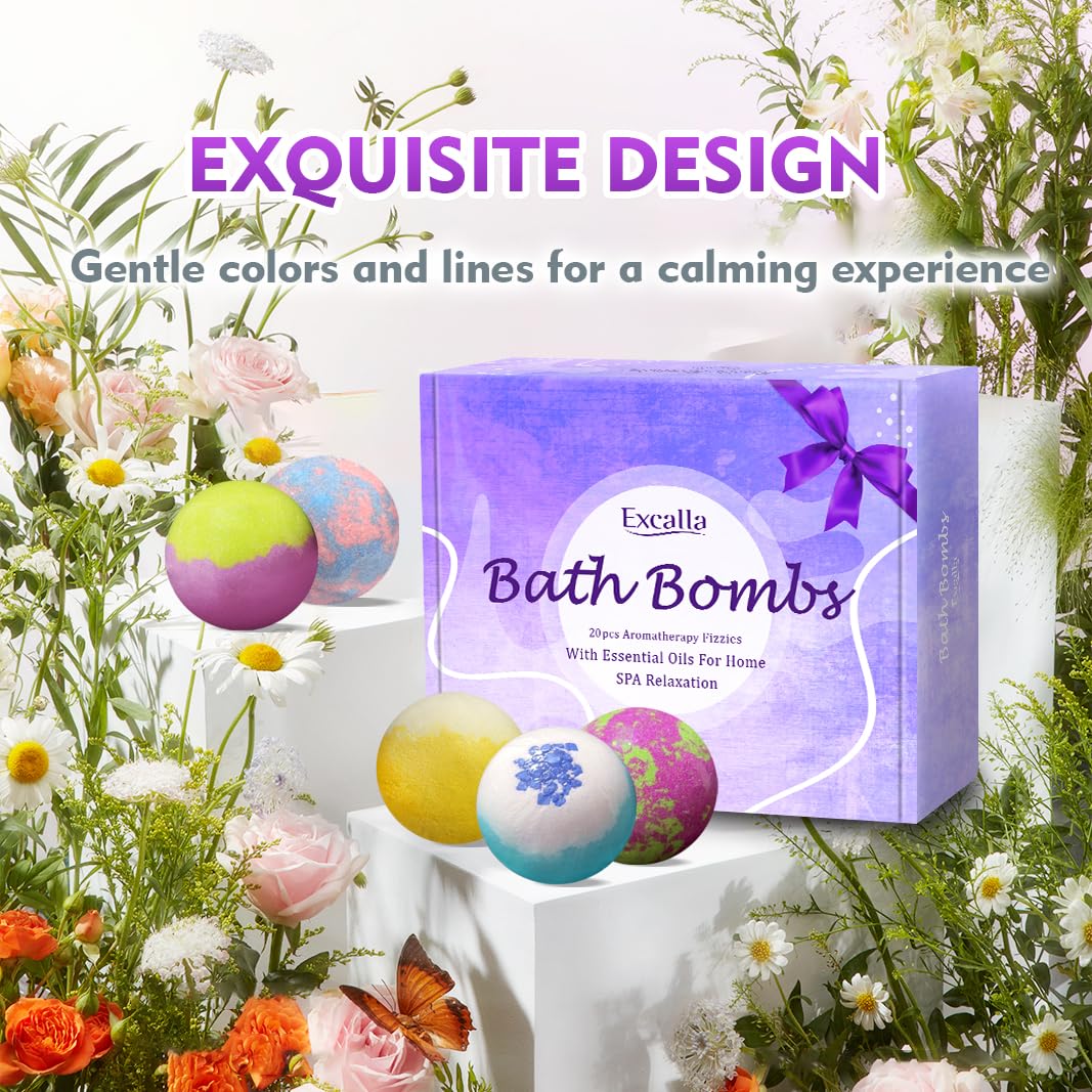 Excalla bath bomb fizzing in warm tub producing bubbles and color