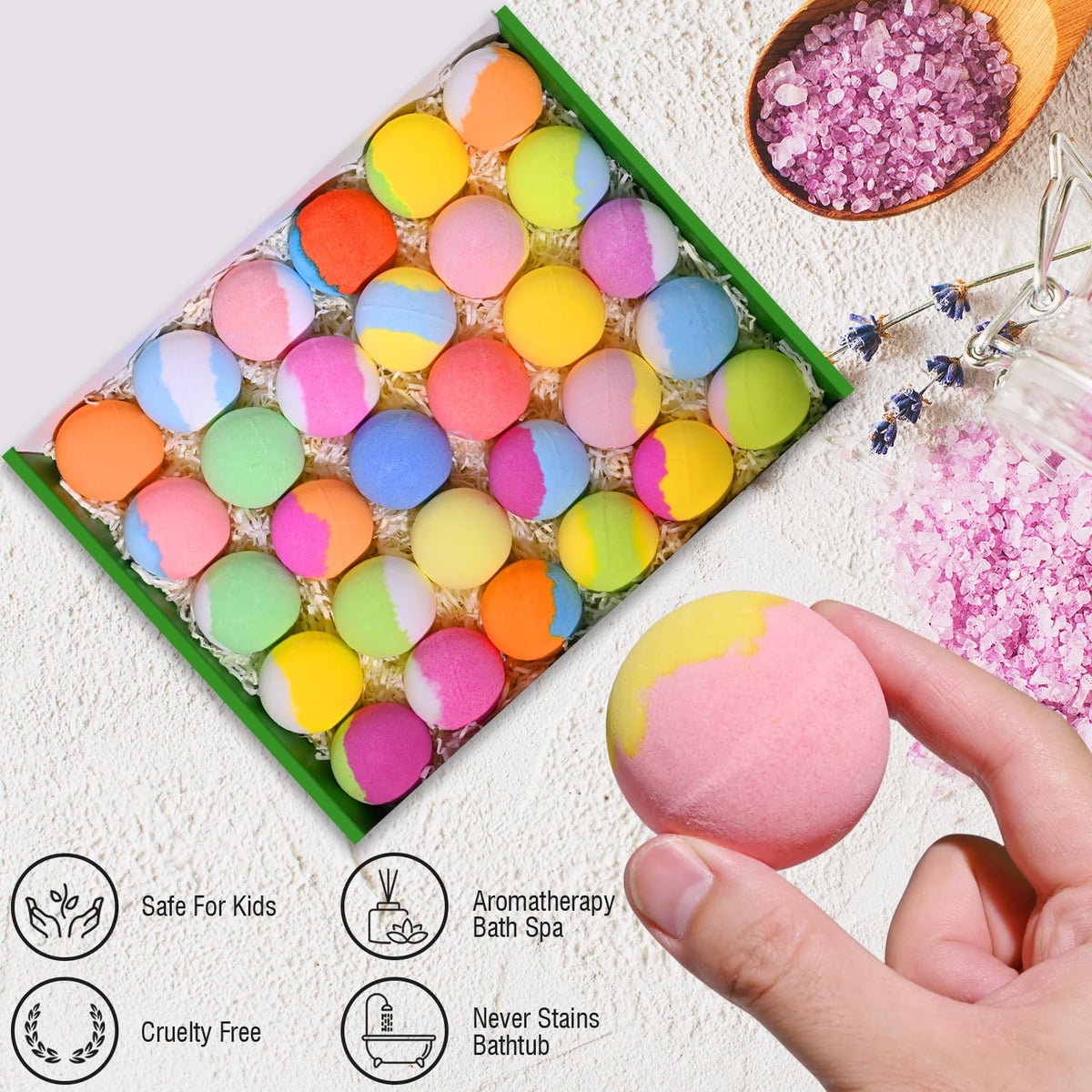 Excalla size comparison in hand showing kid-friendly scale and safe portion