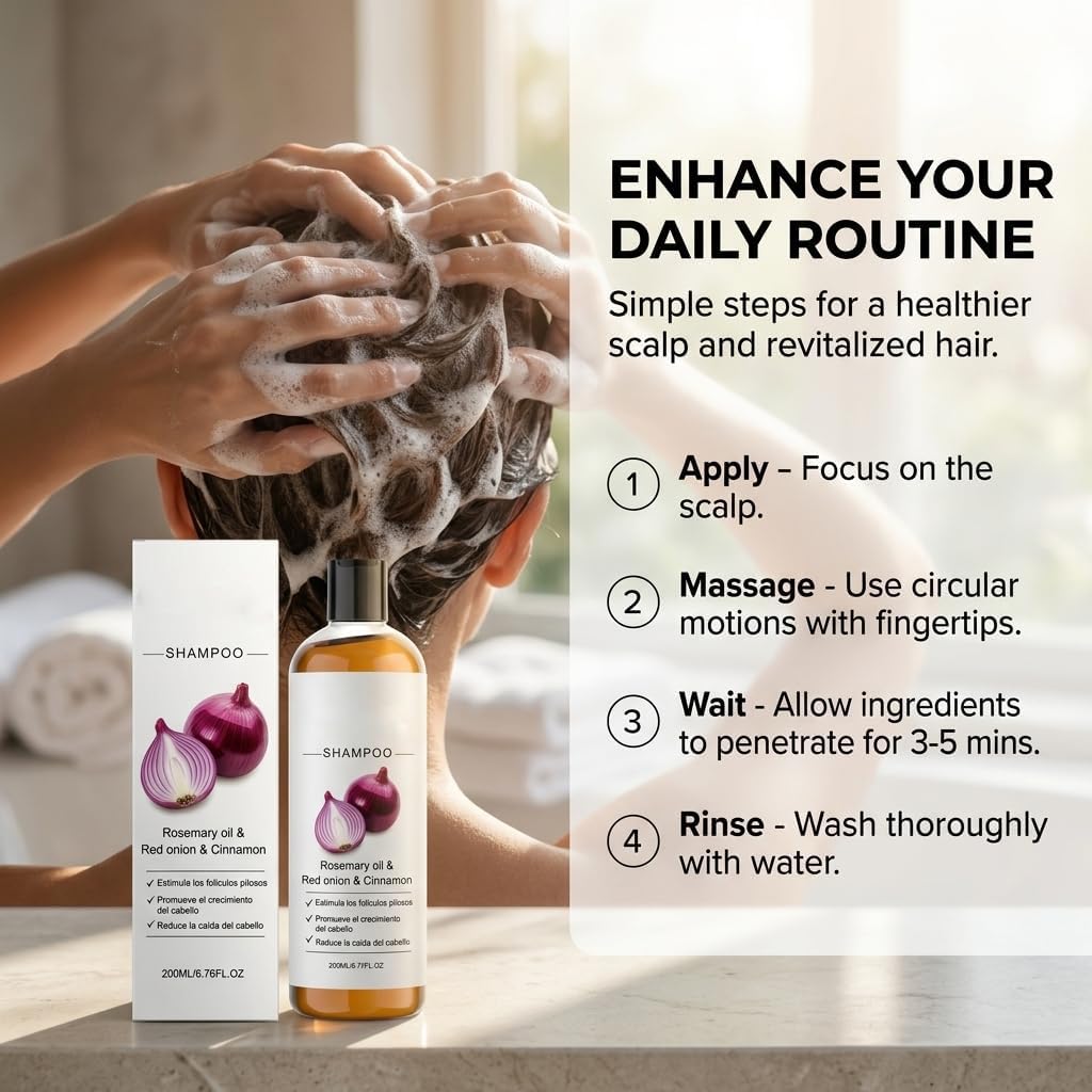 Excalvo rosemary and red onion ingredients display highlighting natural extracts