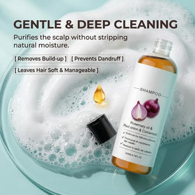 Excalvo shampoo lather on scalp illustrating gentle cleansing and massage benefit