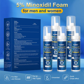 Applying Exdeploy foam to scalp showing targeted coverage and controlled dosing benefit