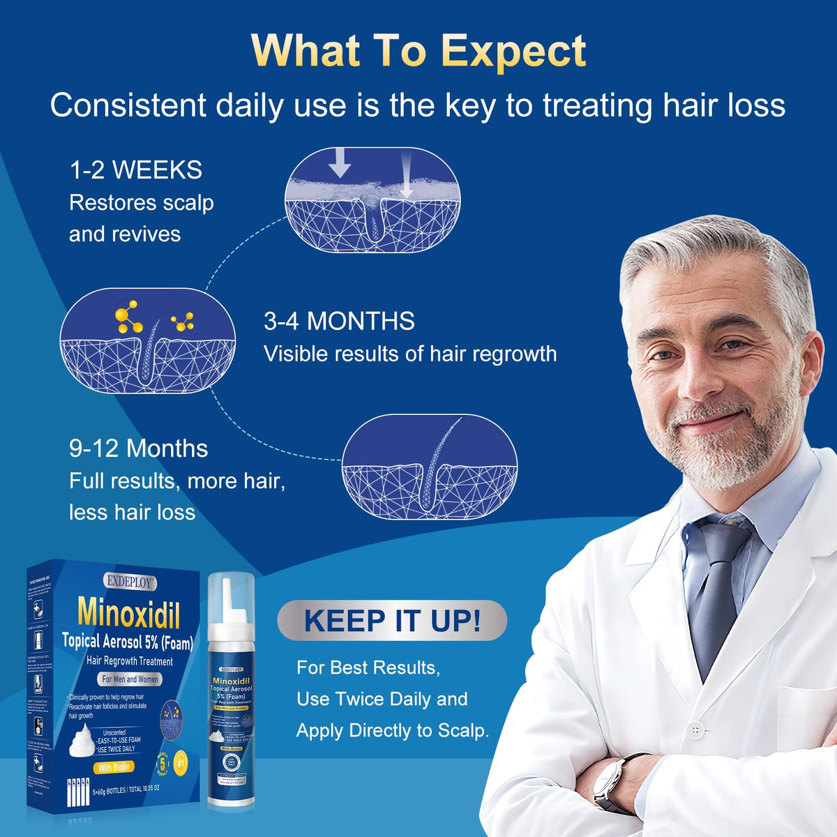 Exdeploy foam texture in hand illustrating easy spread and quick-dry benefit