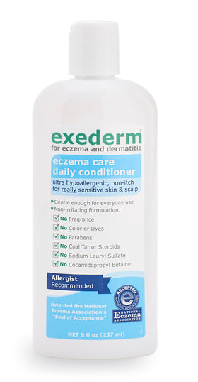 Exederm conditioner front bottle showing label and hypoallergenic benefit