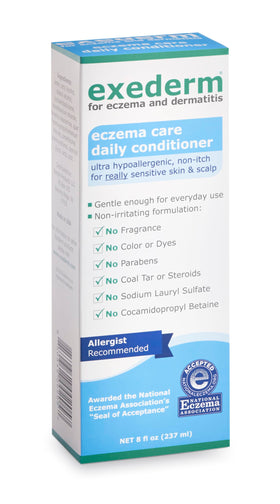 Exederm label closeup highlighting ingredient clarity and sensitive formula