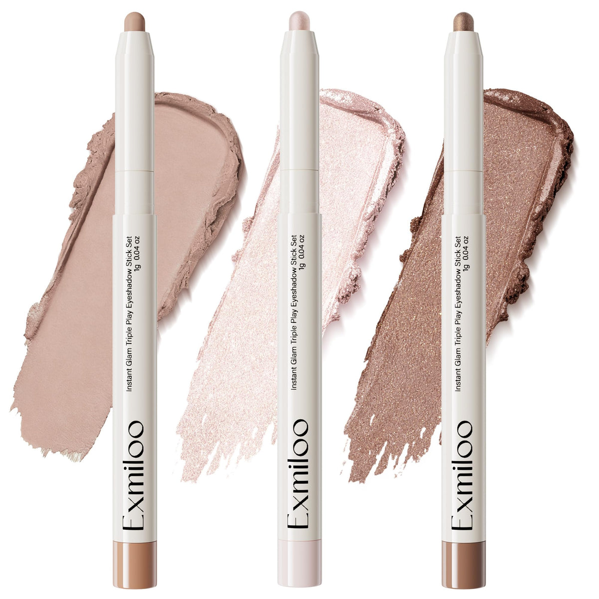 exmiloo front packaging trio showing neutral sticks and labels for easy selection
