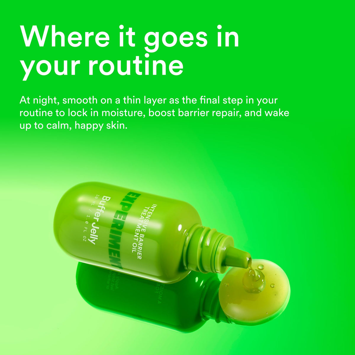 Experiment applying oil to cheek illustrating fast absorption and calming hydration