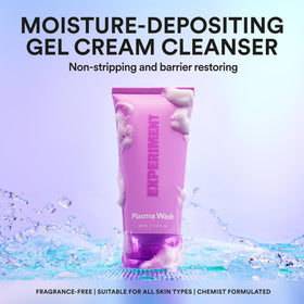 Experiment rinse splash illustrating gentle cleansing and effective makeup/SPF removal