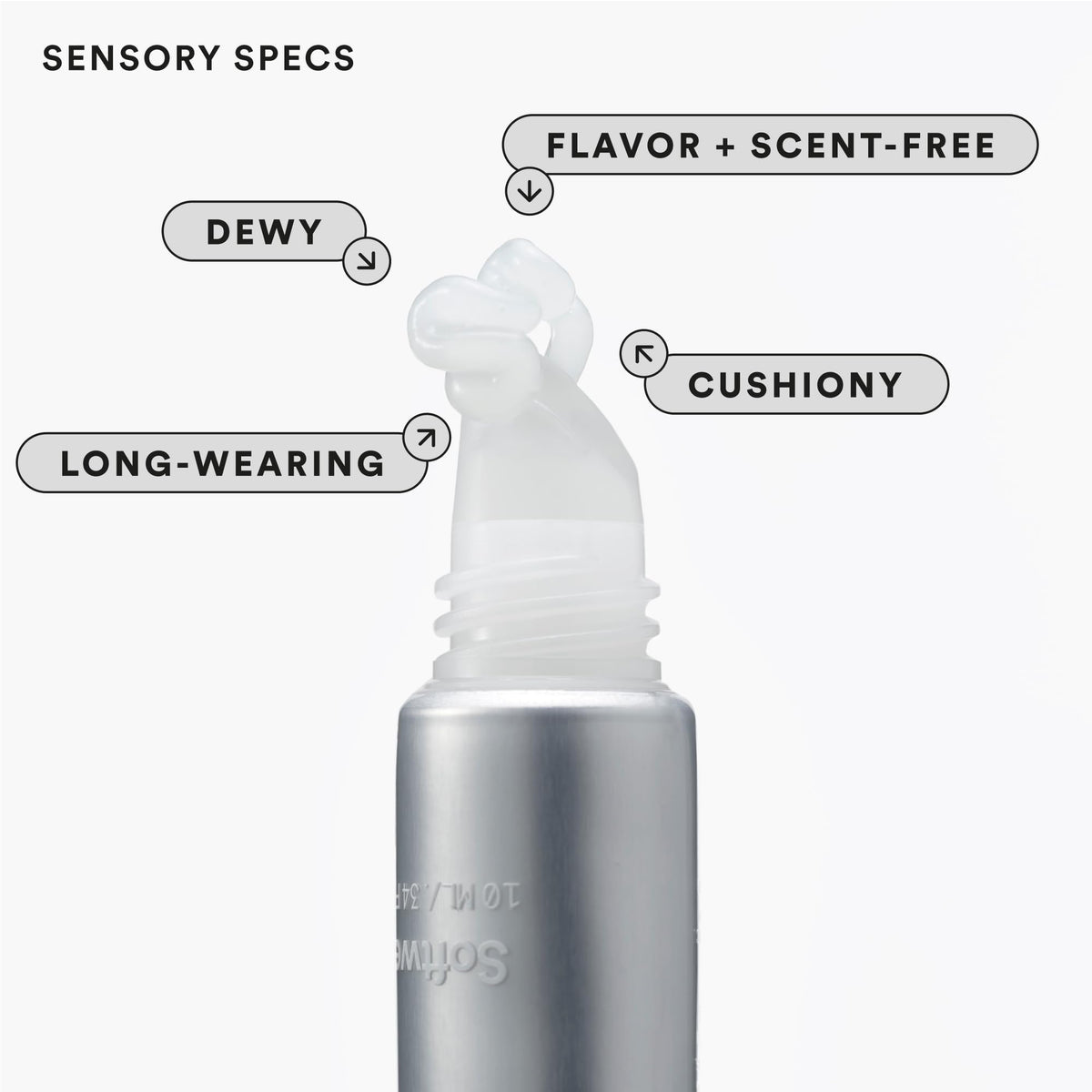 Experiment Softwear label and cap detail indicating chemist-formulated, vegan
