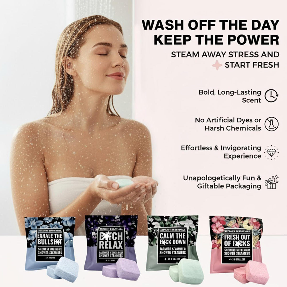Explicit Essentials gift set styled in bathroom for lifestyle inspiration and mood boost