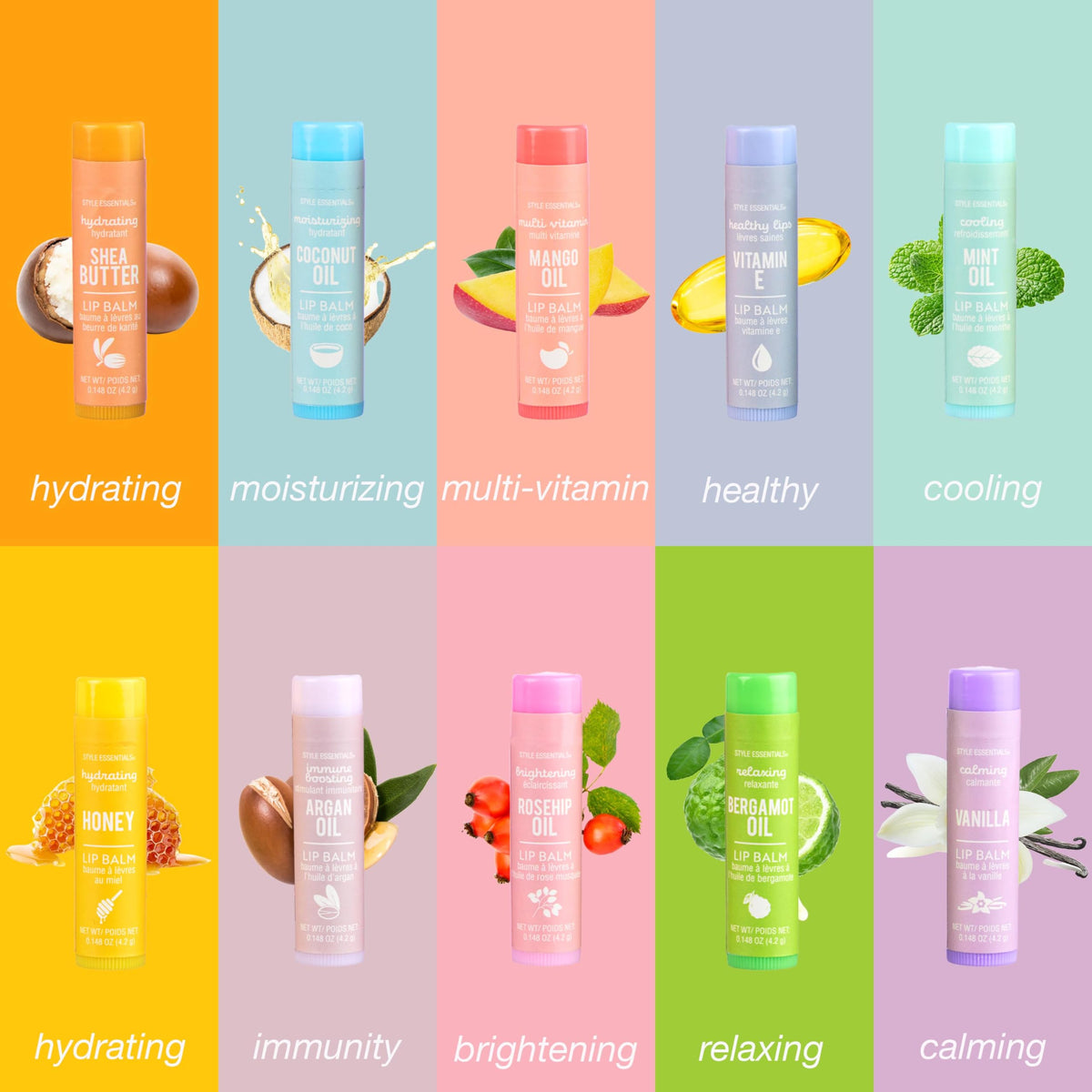 EXPRESSIONS assorted tubes flatlay highlighting scent variety and travel convenience