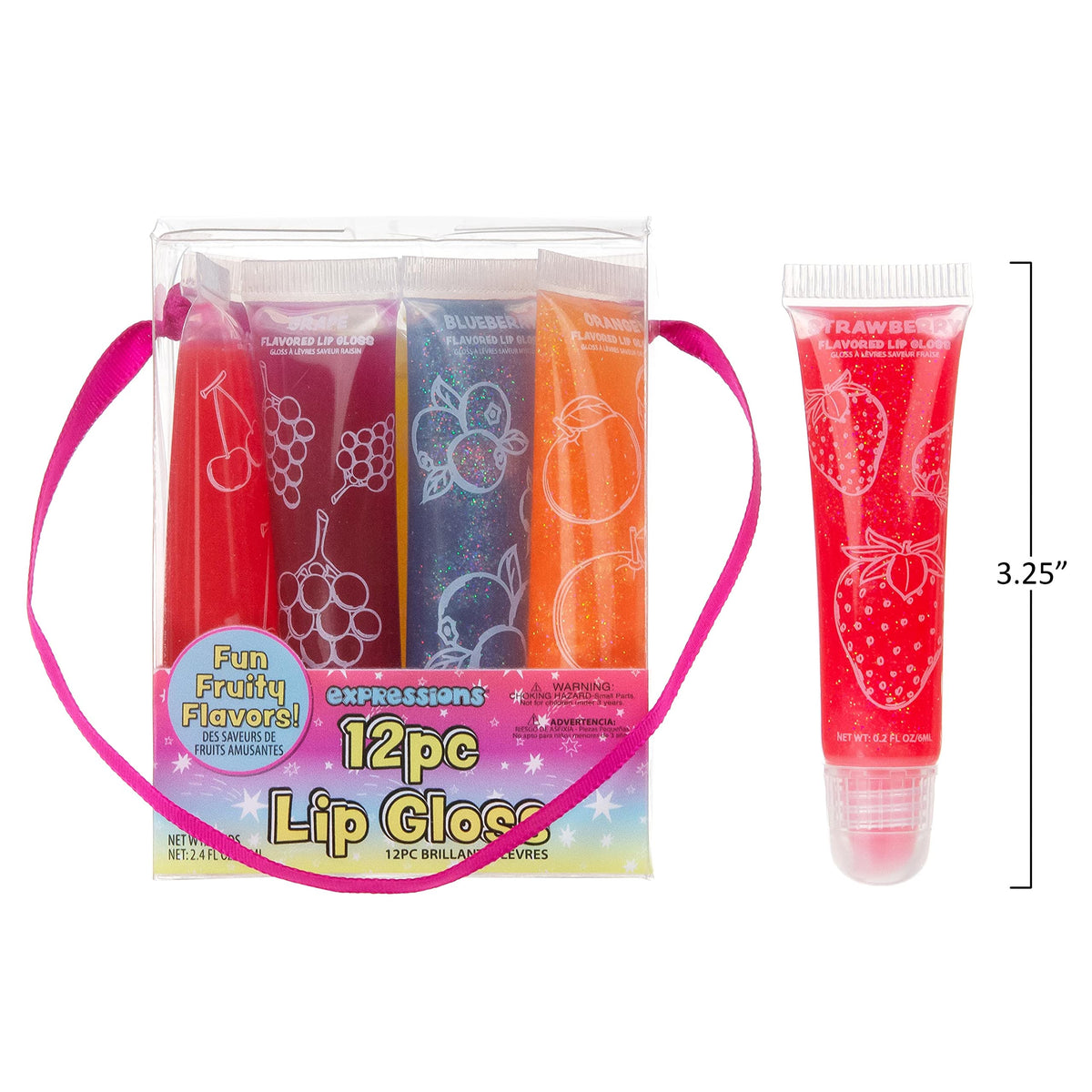 EXPRESSIONS tube labels listing fruit flavors for easy selection and variety