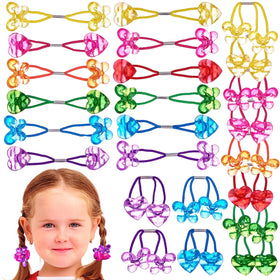 expressions front packaging showing 24-piece colorful ponytailers benefits easy selection